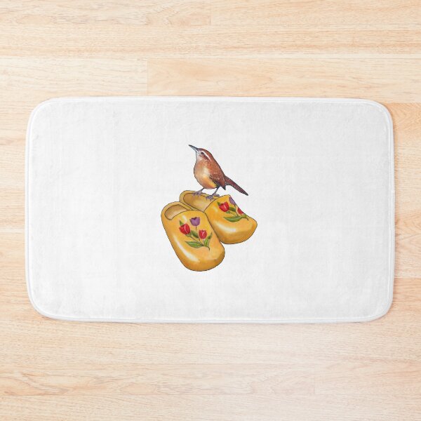Item preview, Dutch Wooden Shoes (Klompen) with Carolina Wren Bird designed and sold by JoyfulWhimsy.