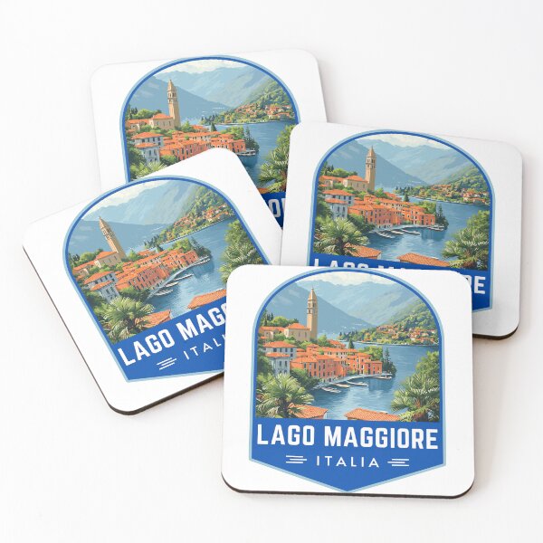 Item preview, Lago Maggiore, Italy Vintage Travel Art Badge designed and sold by MaateoDesign.