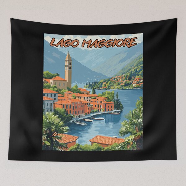 Item preview, Lago Maggiore, Italia Vintage Art Travel Landscape designed and sold by MaateoDesign.