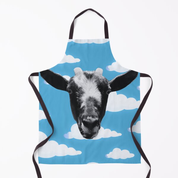 Item preview, Floating goat head - black and white - clouds background designed and sold by Dryft7.