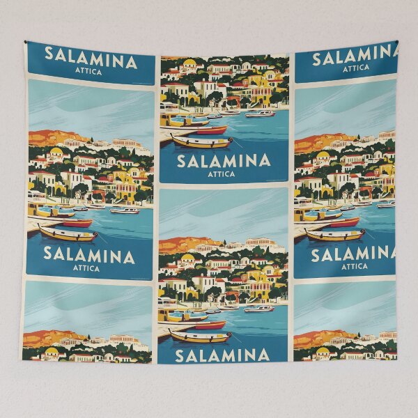 Item preview, Salamina Attica Greece Vintage Travel Retro Tourism designed and sold by TravelersGems.
