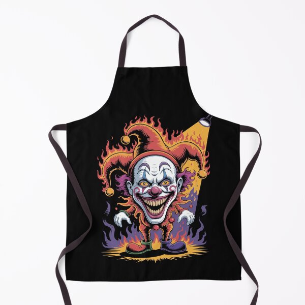 Item preview, Sinister Clown in Flames – Creepy Jester Halloween Art for International Clown Week designed and sold by Serbin.