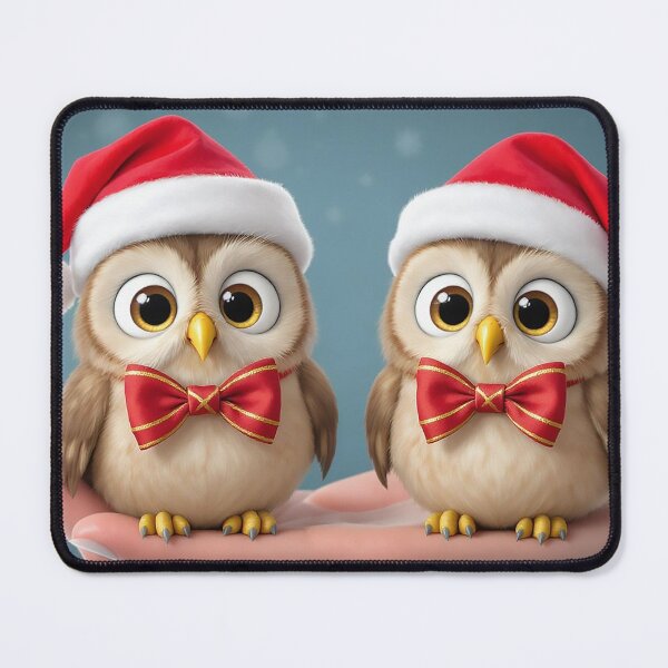Item preview, Owls in Santa Hats Cute Holiday Birds in Hand designed and sold by acceleratorhams.