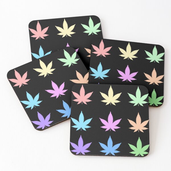 Item preview, Marijuana Cannabis Leaf Sticker Pack - Pastels on Black designed and sold by MysticMagpie.