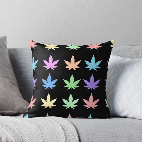 Artikelvorschau, Marihuana Cannabis Blatt Sticker Pack - Pastell auf Schwarz entworfen und verkauft von MysticMagpie.