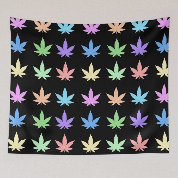 Item preview, Marijuana Cannabis Leaf Sticker Pack - Pastels on Black designed and sold by MysticMagpie.
