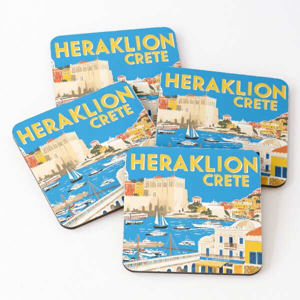 Item preview, Heraklion Crete Greece Vintage Travel Retro Tourism designed and sold by TravelersGems.