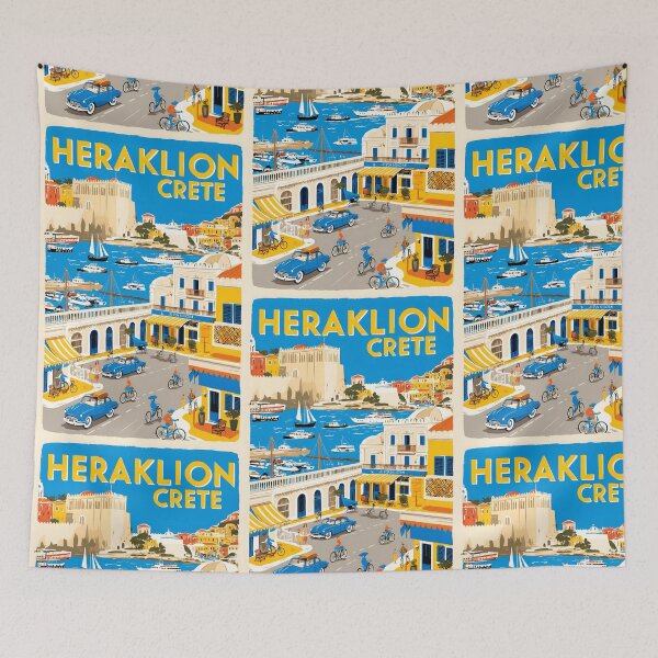 Item preview, Heraklion Crete Greece Vintage Travel Retro Tourism designed and sold by TravelersGems.