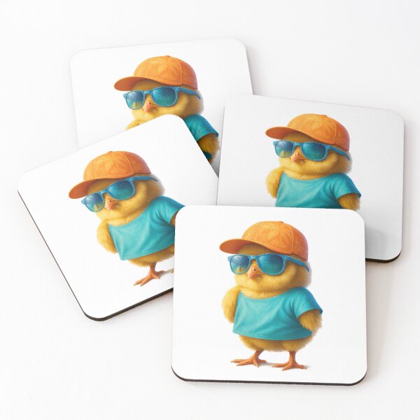Item preview, Cool Fluffy Chick with Sunglasses – Funny Summer Animal Art designed and sold by NeonCore.