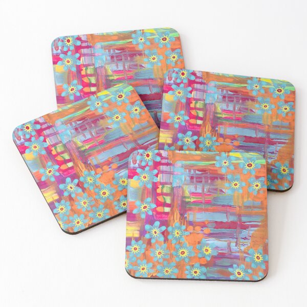 Item preview, Colorful Blue Flowers Pattern Painting designed and sold by madebyceciliab.