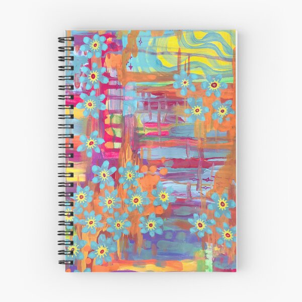 Item preview, Colorful Blue Flowers Pattern Painting designed and sold by madebyceciliab.