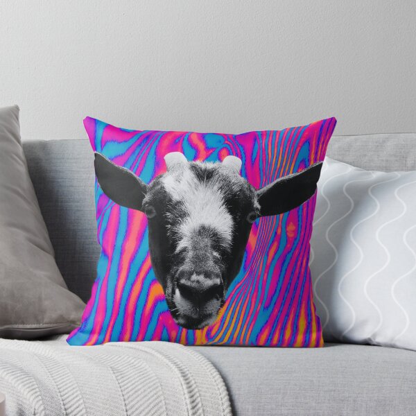 Item preview, Floating goat head - black and white - trippy background designed and sold by Dryft7.