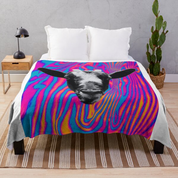 Item preview, Floating goat head - black and white - trippy background designed and sold by Dryft7.