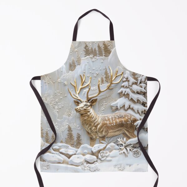 Item preview, Majestic golden deer in the snowy forest designed and sold by MargaretWiktor.