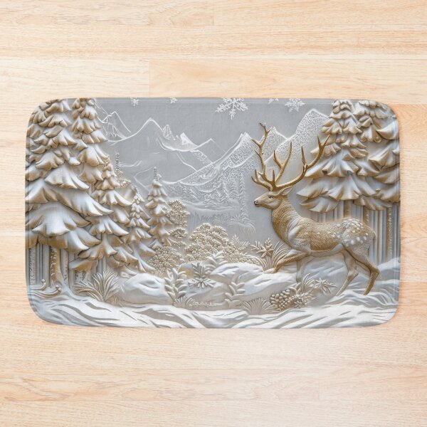 Item preview, Majestic golden deer in the snowy forest designed and sold by MargaretWiktor.