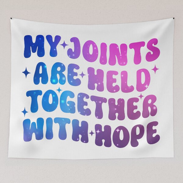 Item preview, My Joints Held Together With Hope  Funny T-Shirts Hoodies Hats Pins Stickers Magnets Mugs Posters Joint Pain  Connective Tissue Arthritis EDS Autoimmune Humorous Unisex Tees designed and sold by ChronicillnessT.