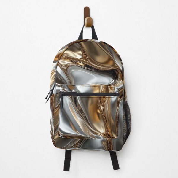 Item preview, Abstract Metallic Waves in Gold and Silver Flow designed and sold by semenol.
