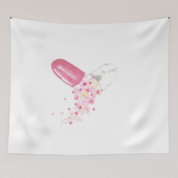 Item preview, pill with flowers designed and sold by TheFarmacista.