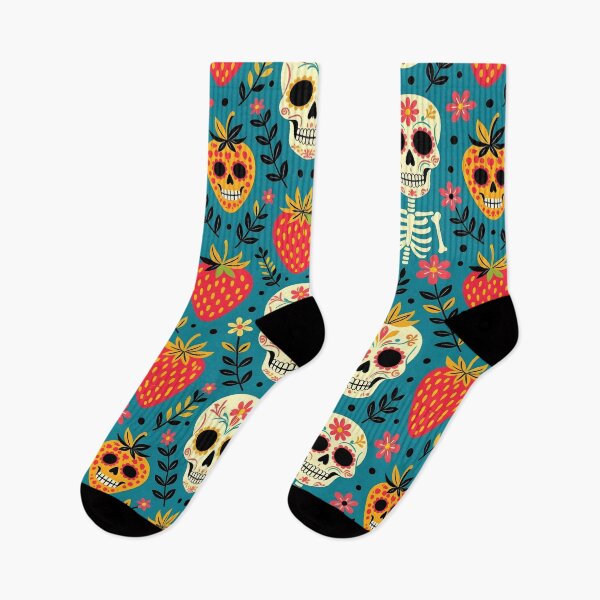 Item preview, Skull and Strawberries – Spooky Summerween Pattern designed and sold by WhimsicalThredz.