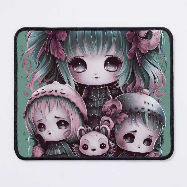Item preview, Dark pastel goth manga chibi dolls with animals designed and sold by jbfart.