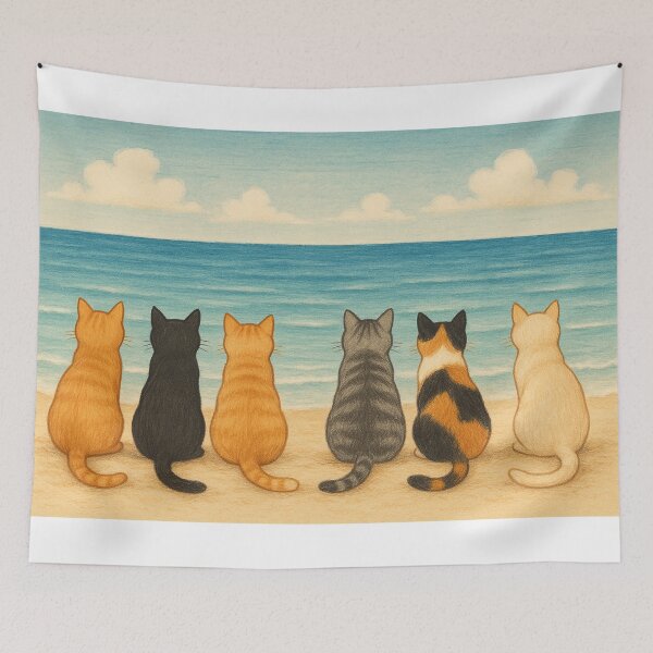 Item preview, Cats on the beach designed and sold by Silverluuna.