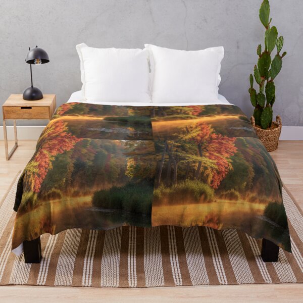 Item preview, Beautiful Shiny Golden Autumn Forest River designed and sold by SilentSpirits.