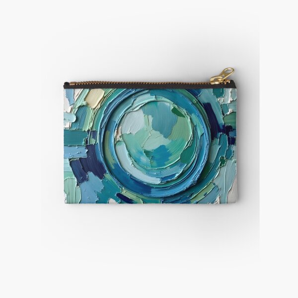 Item preview, Abstract Textured Painting with Blue and Green Circular Design designed and sold by FrescoDesign.