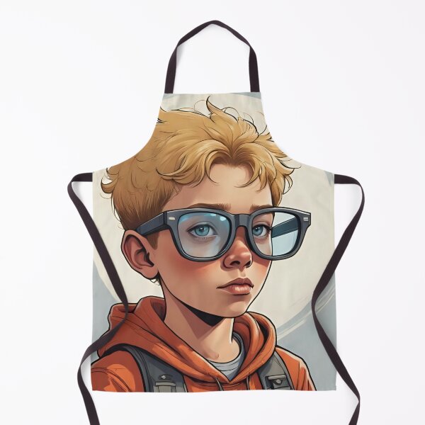 Item preview, Seeing with different eyes, visual impairment, serious boy with glasses, blond designed and sold by CeciliaGomezArt.