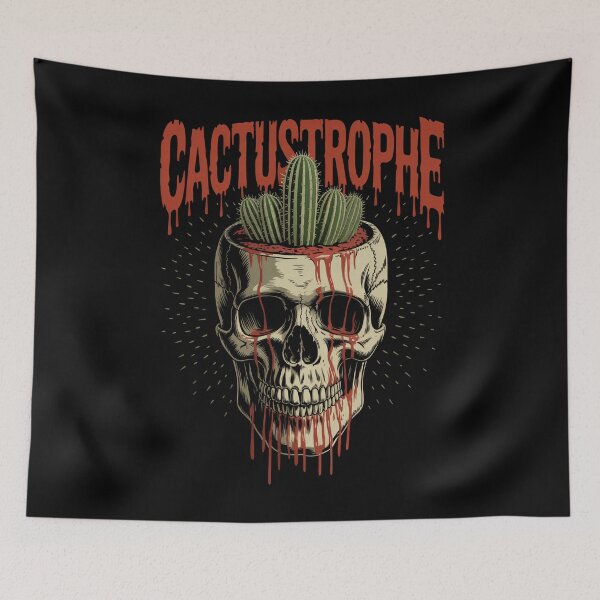 Item preview, Cactus Skull Horror Art Surreal Desert Illustration Dark Drawing designed and sold by FeralBotanica.