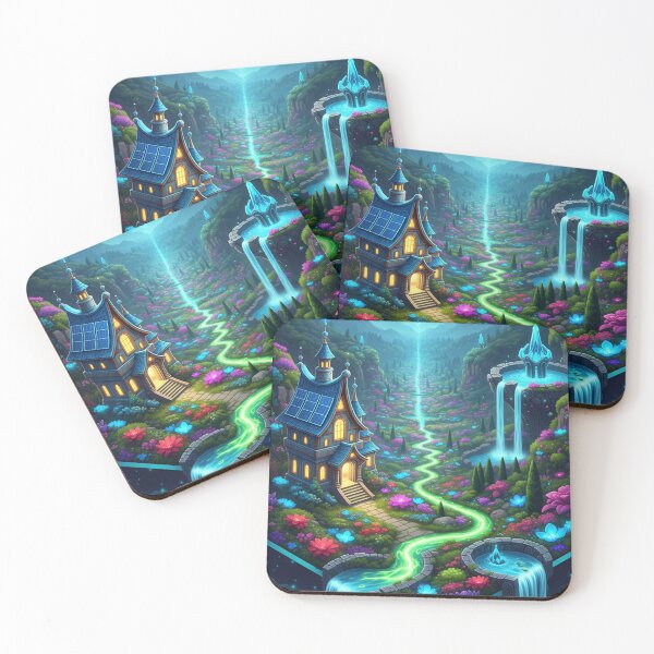 Item preview, Bioluminescent Sanctuary: Isometric Magic Cabin Art designed and sold by InspireHaven.