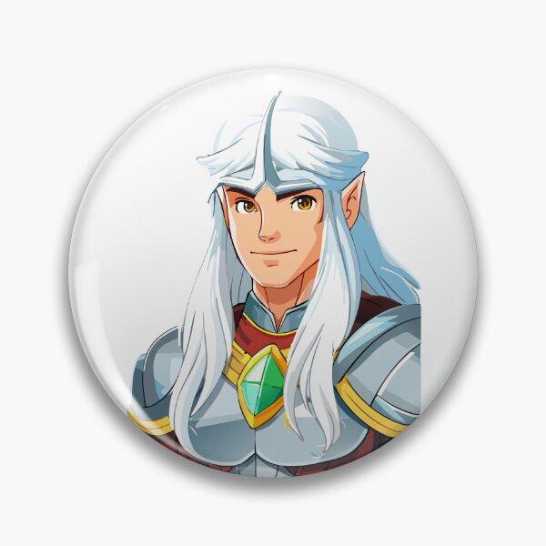 Item preview, Portrait of a man elf, fantasy elegant elven warrior face with pointed ears and long white hair designed and sold by Danler.