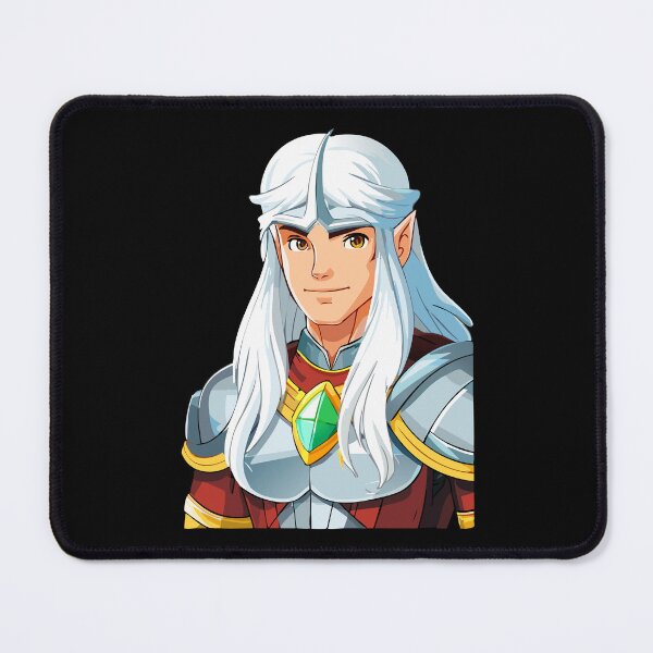 Item preview, Portrait of a man elf, fantasy elegant elven warrior face with pointed ears and long white hair designed and sold by Danler.