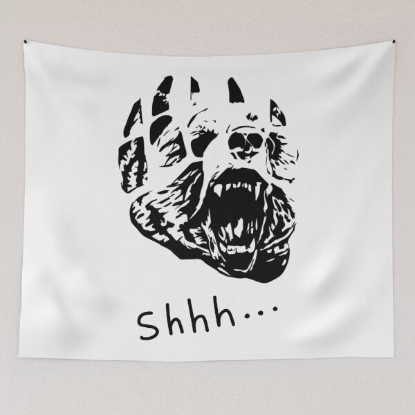 Item preview, Shhh... Roaring Bear Stencil – Bold Black & White Design designed and sold by MaverickMarks.