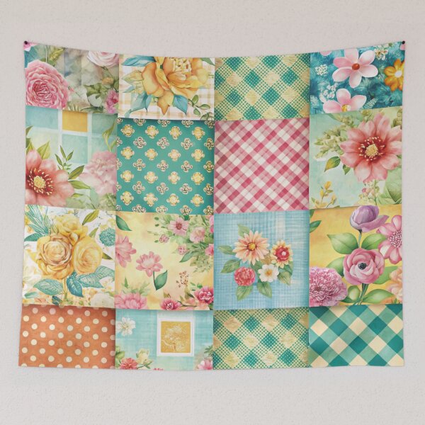 Artikelvorschau, Frühlings-Patchwork entworfen und verkauft von Ketique.
