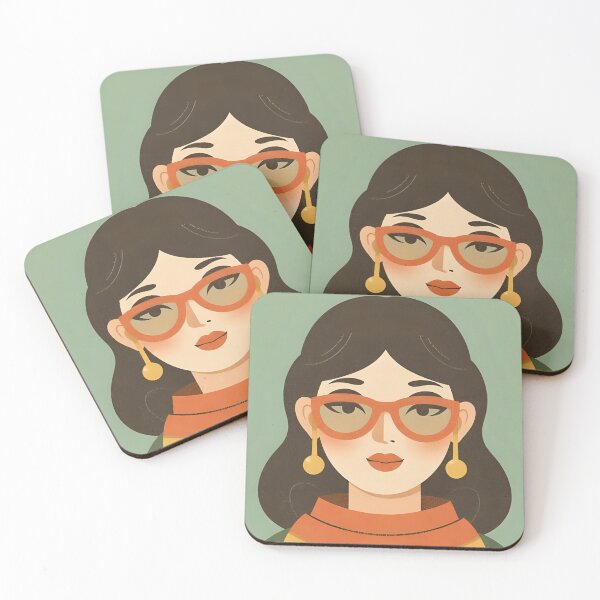 Item preview, Seeing with different eyes, visual impairment, vintage woman with red glasses designed and sold by CeciliaGomezArt.