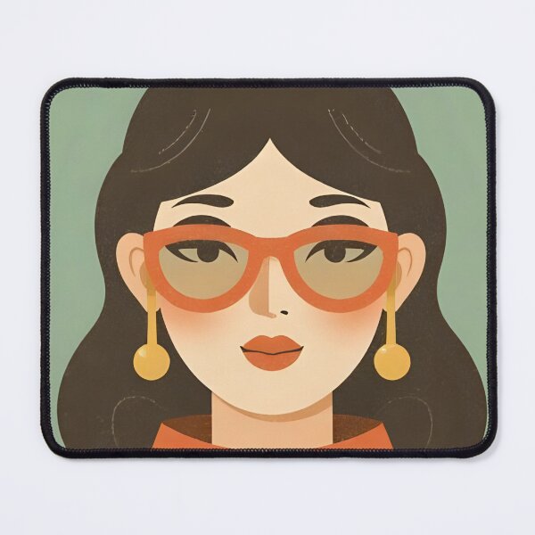 Item preview, Seeing with different eyes, visual impairment, vintage woman with red glasses designed and sold by CeciliaGomezArt.