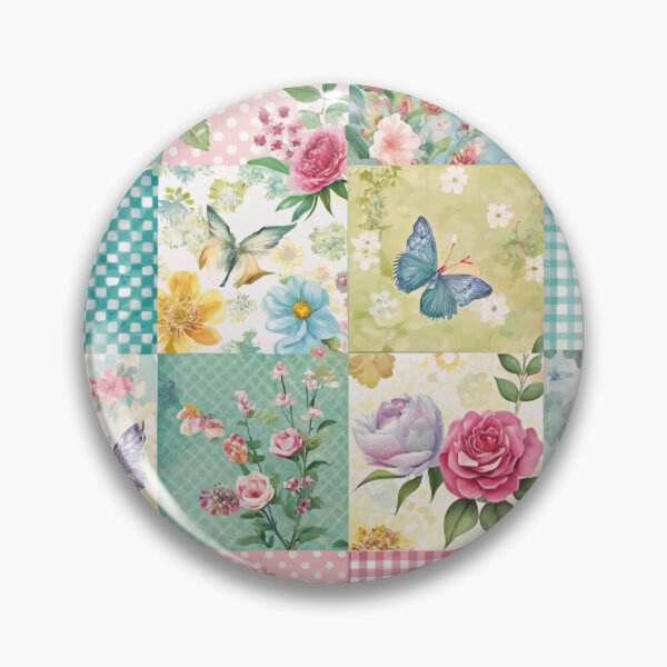 Item preview, Spring Patchwork blues and greens and butterfly things designed and sold by Ketique.
