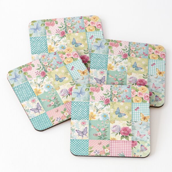 Item preview, Spring Patchwork blues and greens and butterfly things designed and sold by Ketique.