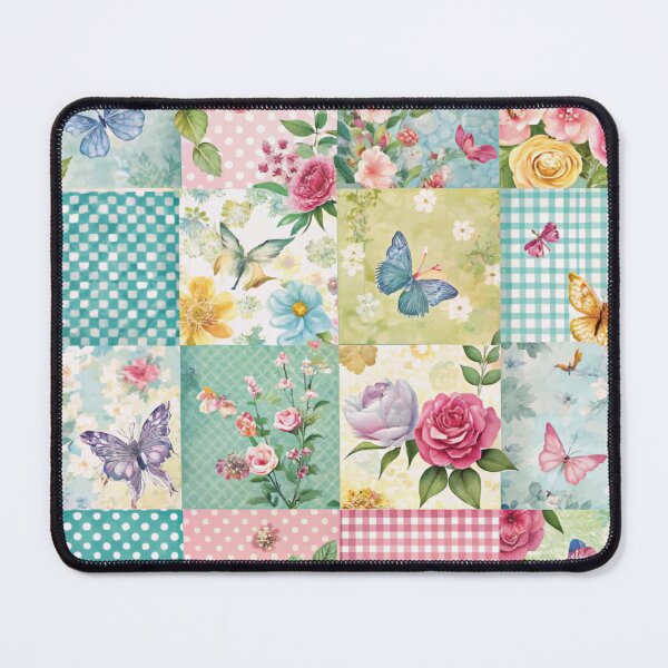 Item preview, Spring Patchwork blues and greens and butterfly things designed and sold by Ketique.