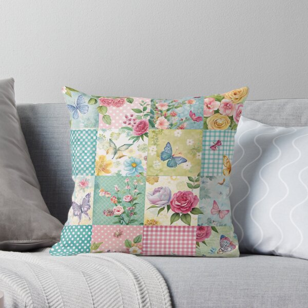 Item preview, Spring Patchwork blues and greens and butterfly things designed and sold by Ketique.