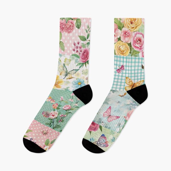 Item preview, Spring Patchwork blues and greens and butterfly things designed and sold by Ketique.