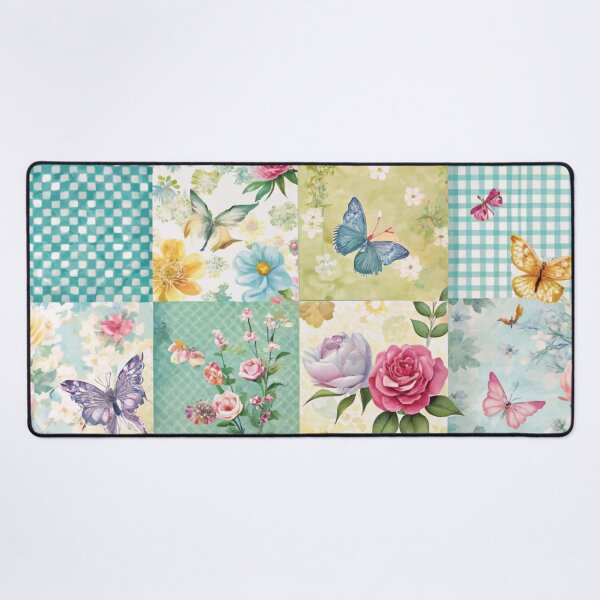 Item preview, Spring Patchwork blues and greens and butterfly things designed and sold by Ketique.