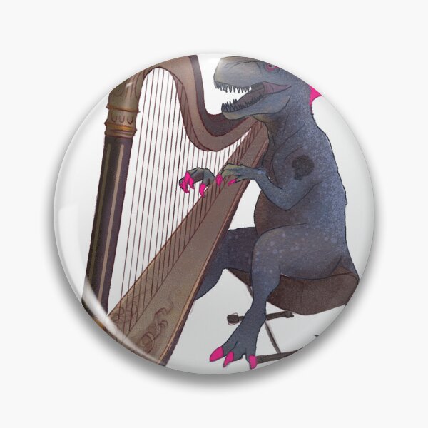 Item preview, punk t rex playing harp designed and sold by norah's trash can.