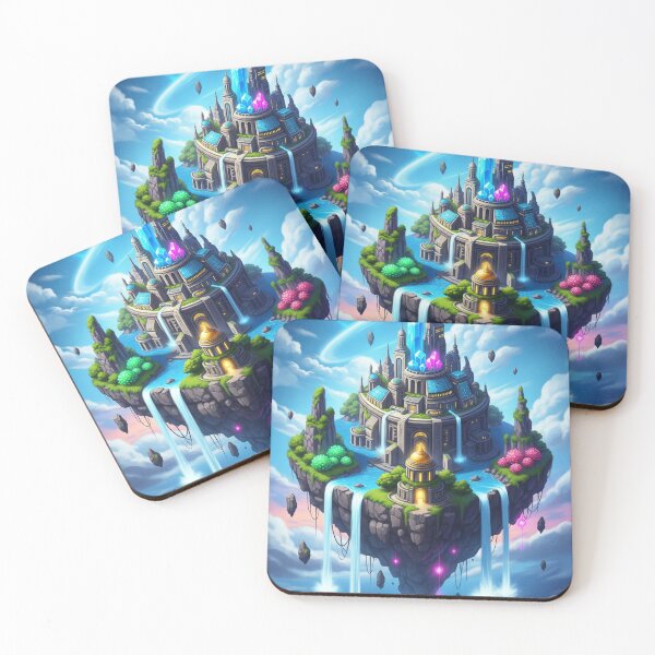 Item preview, Arcane Floating Island: Futuristic Crystal Landscape | Isometric Illustration designed and sold by InspireHaven.