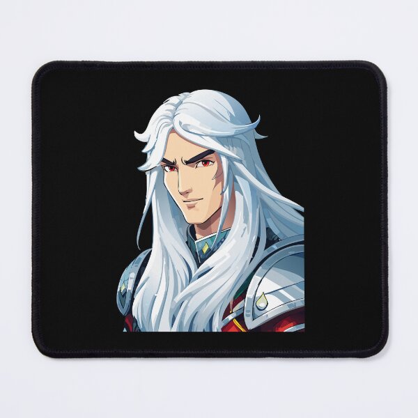 Item preview, Portrait of a man, fantasy elegant warrior face with long white hair designed and sold by Danler.