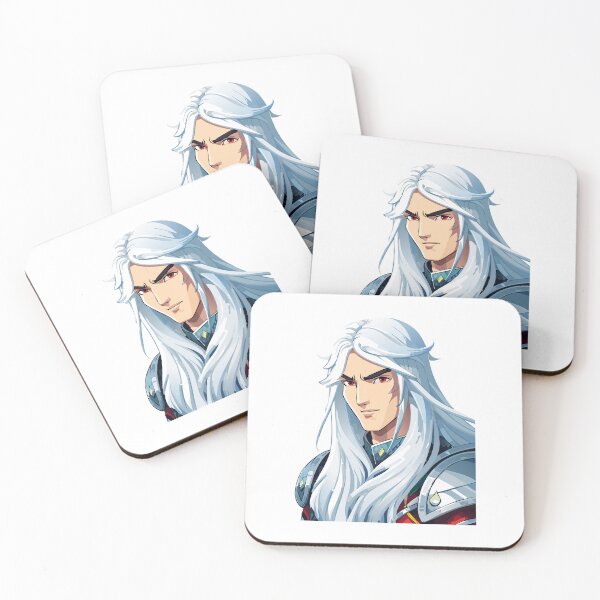 Item preview, Portrait of a man, fantasy elegant warrior face with long white hair designed and sold by Danler.