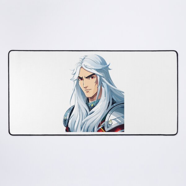 Item preview, Portrait of a man, fantasy elegant warrior face with long white hair designed and sold by Danler.