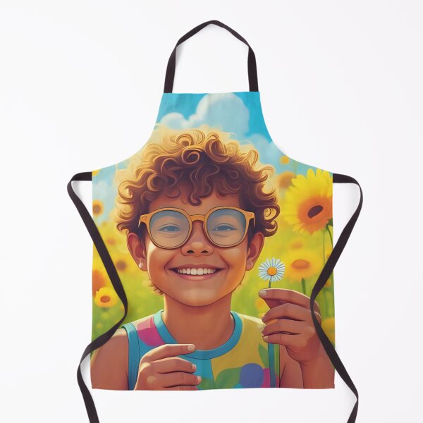 Item preview, Seeing with different eyes, visual impairment, child smiles in sunflowers designed and sold by CeciliaGomezArt.