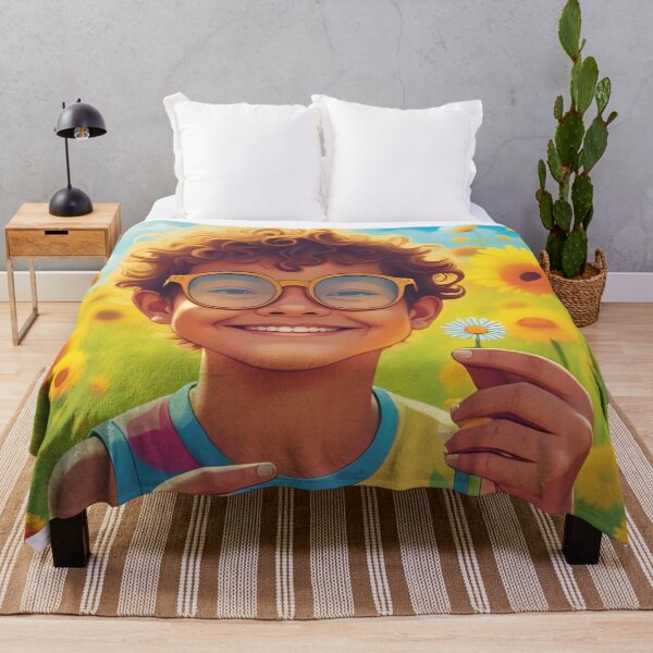 Item preview, Seeing with different eyes, visual impairment, child smiles in sunflowers designed and sold by CeciliaGomezArt.