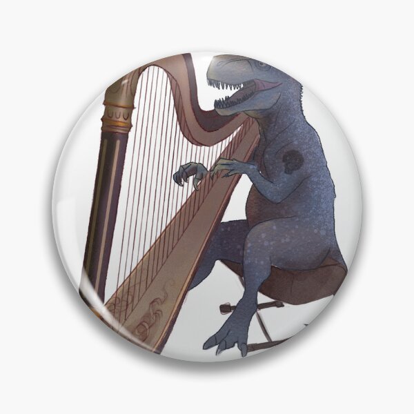 Item preview, t rex playing harp designed and sold by norah's trash can.